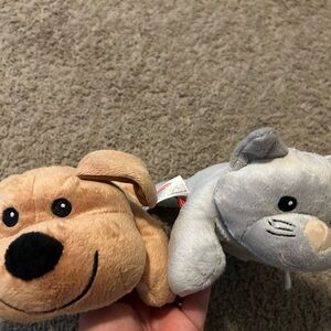 Small Melissa & Doug Plush Toy, brown dog and gray cat